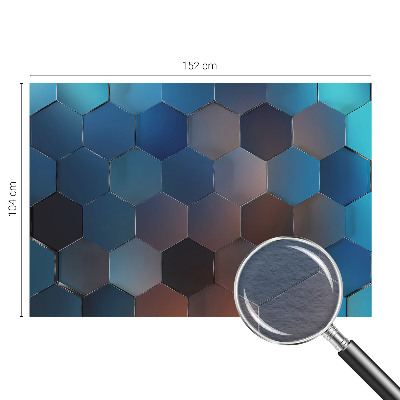 Papel mural con patrón decorativo con un diseño de hexágonos azules