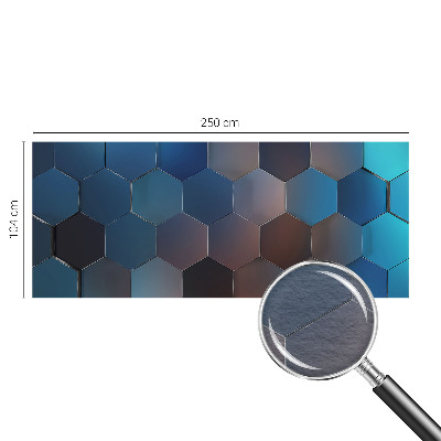 Papel mural con patrón decorativo con un diseño de hexágonos azules