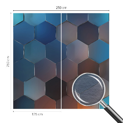 Papel mural con patrón decorativo con un diseño de hexágonos azules