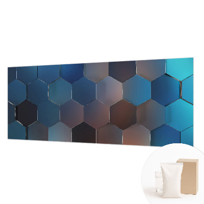 Papel mural con patrón decorativo con un diseño de hexágonos azules