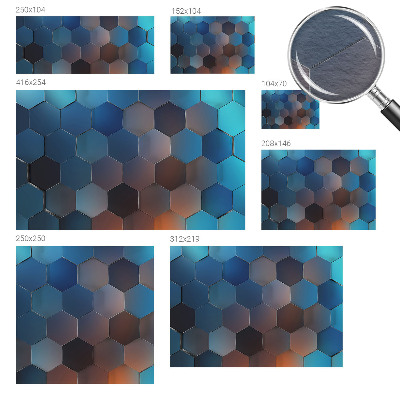 Papel mural con patrón decorativo con un diseño de hexágonos azules