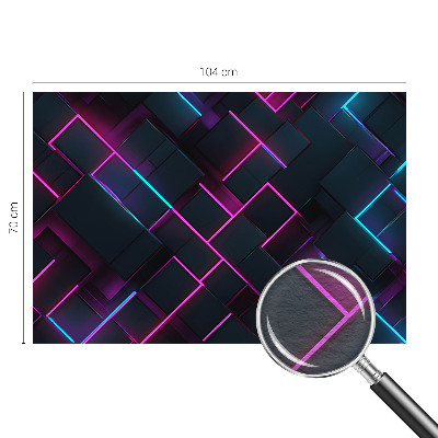 Fotomural decorativo para cabecero de cama con motivo de geometría de neón