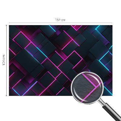 Fotomural decorativo para cabecero de cama con motivo de geometría de neón