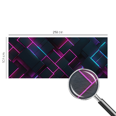 Fotomural decorativo para cabecero de cama con motivo de geometría de neón