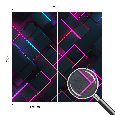 Fotomural decorativo para cabecero de cama con motivo de geometría de neón