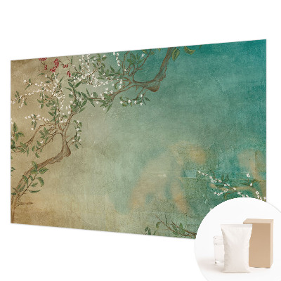 Papel mural texturado decorativo con motivo floral en tonos armoniosos