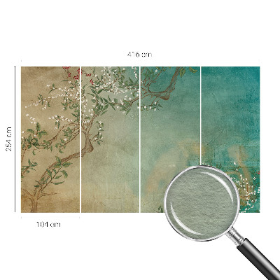 Papel mural texturado decorativo con motivo floral en tonos armoniosos