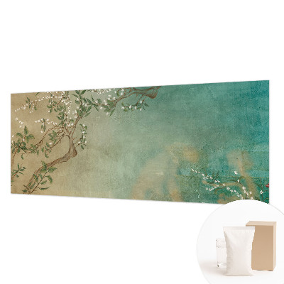 Papel mural texturado decorativo con motivo floral en tonos armoniosos