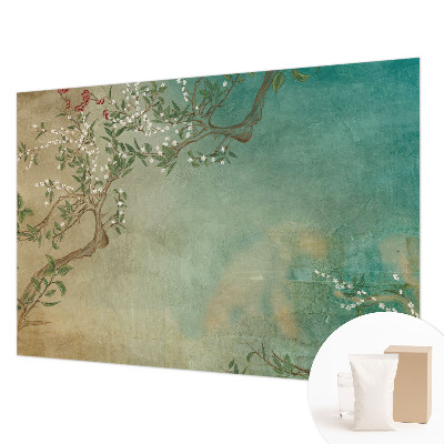 Papel mural texturado decorativo con motivo floral en tonos armoniosos