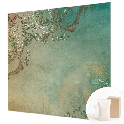 Papel mural texturado decorativo con motivo floral en tonos armoniosos
