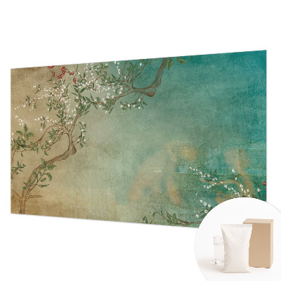 Papel mural texturado decorativo con motivo floral en tonos armoniosos