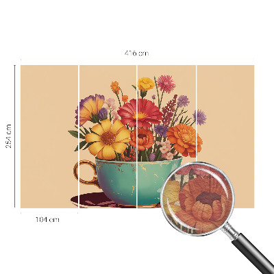 Fotomural decorativo para cabecero de cama con un ramo colorido