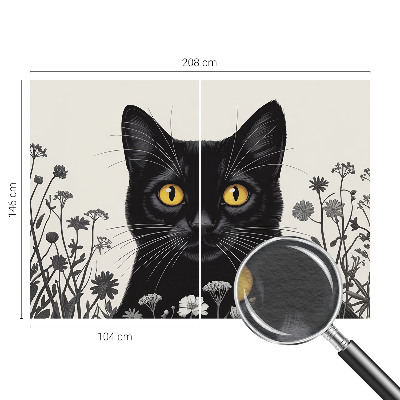 Papel mural con patrón decorativo con diseño de flores de gato