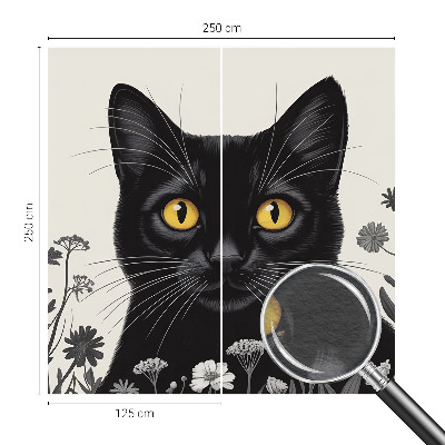 Papel mural con patrón decorativo con diseño de flores de gato