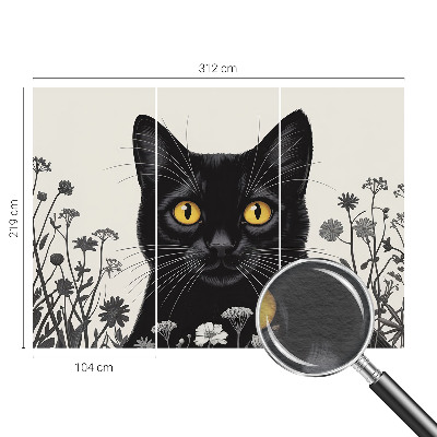 Papel mural con patrón decorativo con diseño de flores de gato