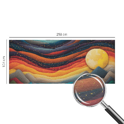 Fotomural decorativo para cabecero de cama con diseño de montañas coloridas