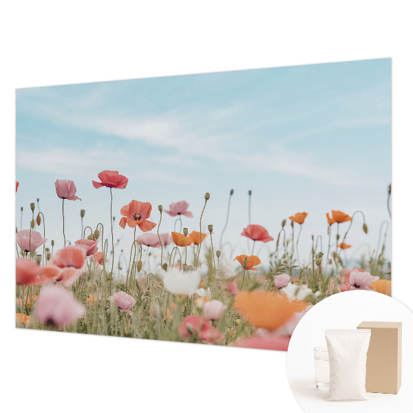 Mural de pared con estampado hermoso con diseño de flores de amapola