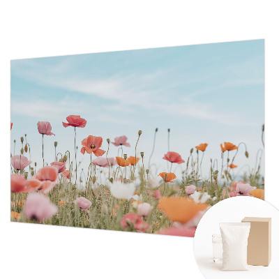 Mural de pared con estampado hermoso con diseño de flores de amapola