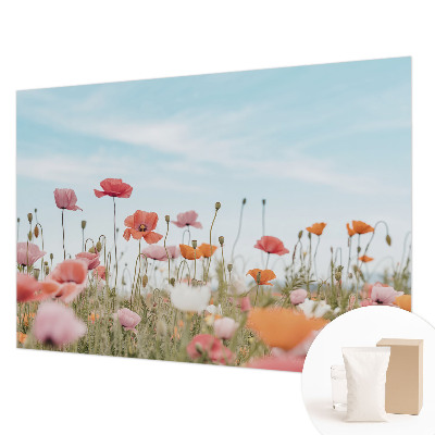 Mural de pared con estampado hermoso con diseño de flores de amapola