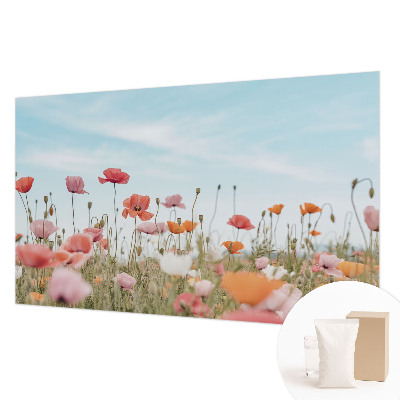 Mural de pared con estampado hermoso con diseño de flores de amapola