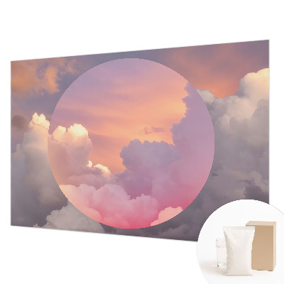 Papel mural texturado decorativo con diseño de nubes etéreas
