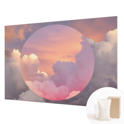 Papel mural texturado decorativo con diseño de nubes etéreas