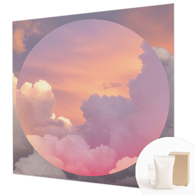 Papel mural texturado decorativo con diseño de nubes etéreas