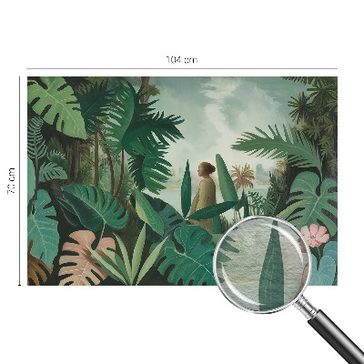 Mural de pared con estampado hermoso con motivo de selva exótica