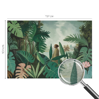 Mural de pared con estampado hermoso con motivo de selva exótica