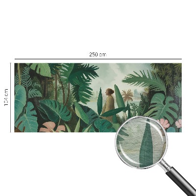 Mural de pared con estampado hermoso con motivo de selva exótica