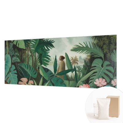 Mural de pared con estampado hermoso con motivo de selva exótica