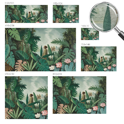 Mural de pared con estampado hermoso con motivo de selva exótica