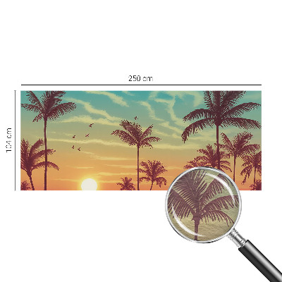 Papel mural texturado decorativo con motivo de paisaje tropical
