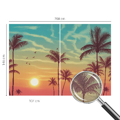 Papel mural texturado decorativo con motivo de paisaje tropical