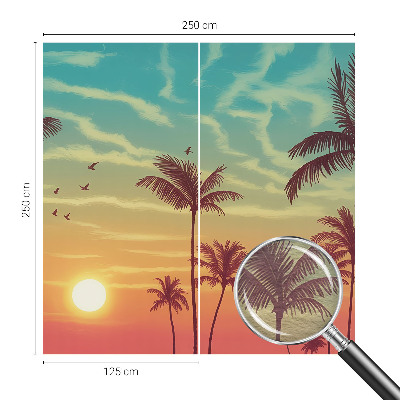 Papel mural texturado decorativo con motivo de paisaje tropical