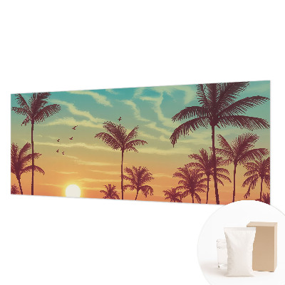 Papel mural texturado decorativo con motivo de paisaje tropical