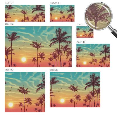Papel mural texturado decorativo con motivo de paisaje tropical