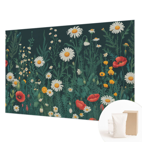 Papel mural con patrón decorativo con diseño de flores silvestres