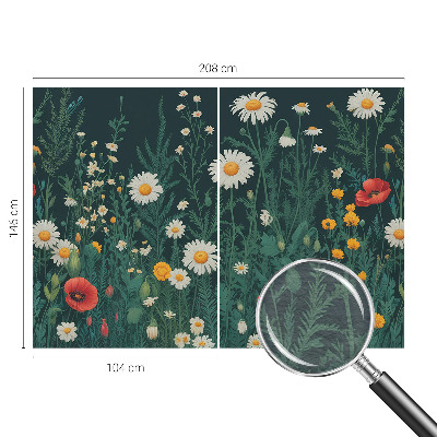 Papel mural con patrón decorativo con diseño de flores silvestres