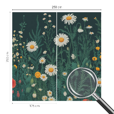 Papel mural con patrón decorativo con diseño de flores silvestres