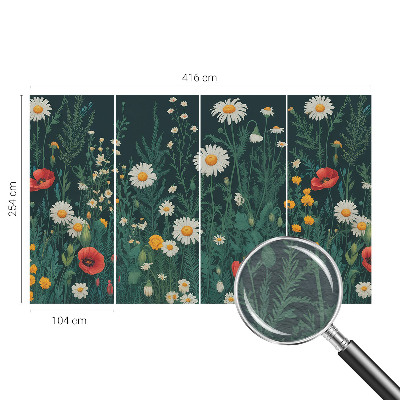 Papel mural con patrón decorativo con diseño de flores silvestres