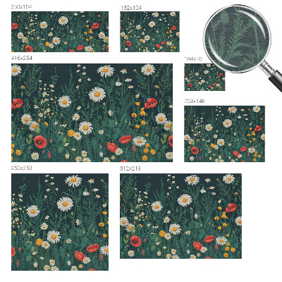 Papel mural con patrón decorativo con diseño de flores silvestres