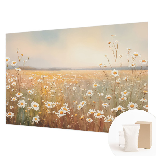 Mural de pared con estampado hermoso con motivo de prado de flores