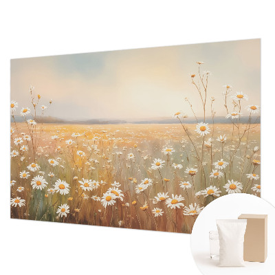 Mural de pared con estampado hermoso con motivo de prado de flores
