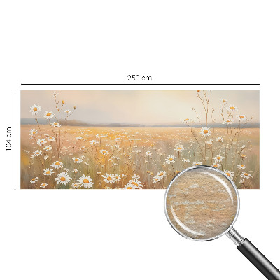 Mural de pared con estampado hermoso con motivo de prado de flores
