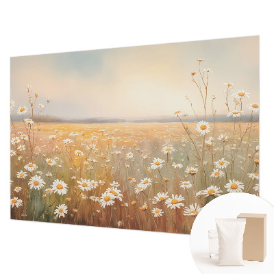 Mural de pared con estampado hermoso con motivo de prado de flores
