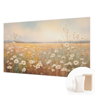 Mural de pared con estampado hermoso con motivo de prado de flores