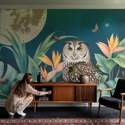 Papel mural texturado decorativo con diseño Safari lunar