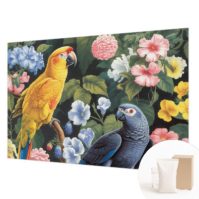 Mural de pared con estampado hermoso con motivo de aves exóticas
