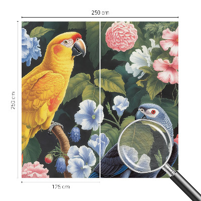 Mural de pared con estampado hermoso con motivo de aves exóticas